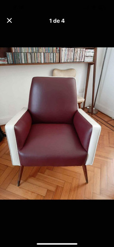 Sillón Americano Escandinavo En Excelente Estado!!! Bordó Liso (Usado)