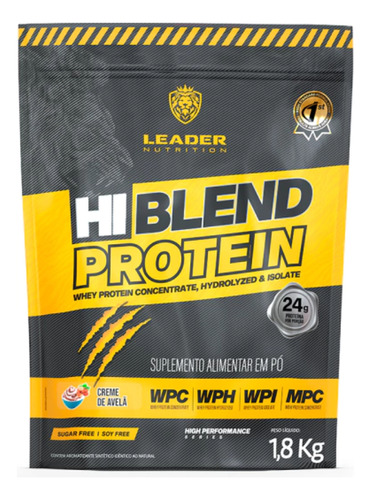 Hi Blend Protein Whey 1,8kg Leader Nutrition Sabor Creme De Avel