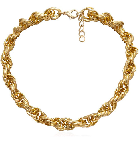 Collares Gruesos Chapados En Oro Para Mujeres Y Hombres De P