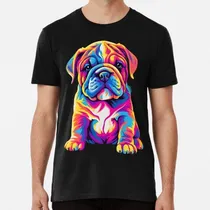 Comprar Remera Cachorro De Bulldog Inglés Colorido Algodon Premium