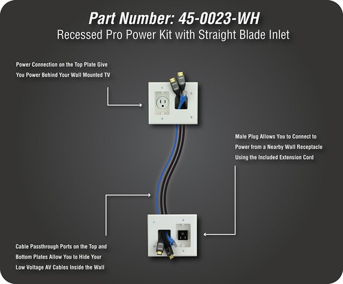 Datacomm Electrónica 45-0023-wh Kit Pro-power Empotrable Con