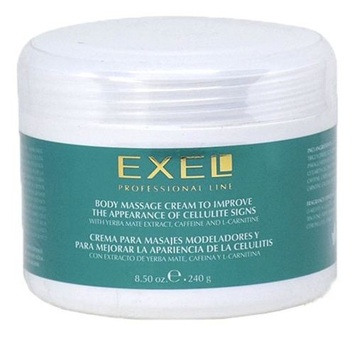 Crema Masajes Modeladores Celulitis Yerba Mate Exel 250gr