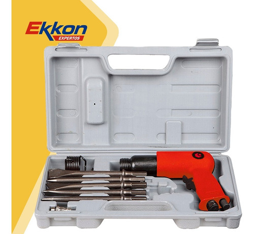 Imagen 4 de 8 de Martillo Neumático Kommberg 3500 Rpm Kit 9 Piezas C/ Maletín