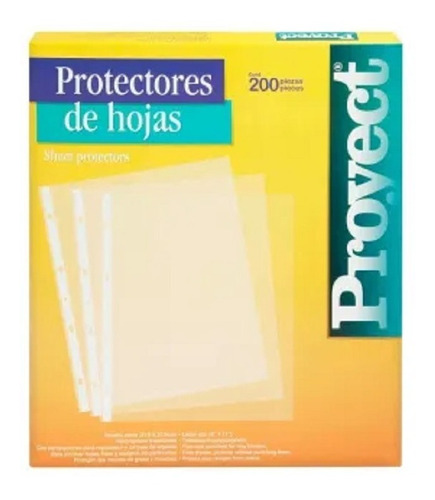 Protector De Hojas Azor Proyect Carta 200 Piezas