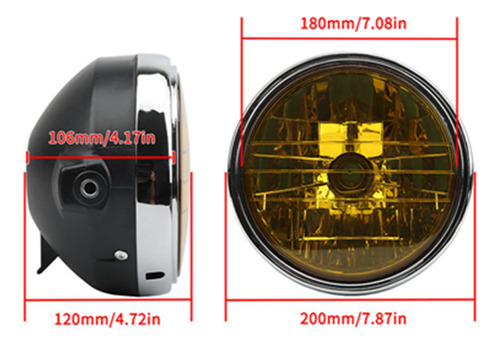 Faro De Motocicleta Faro De Motocicleta Redondo Compatible