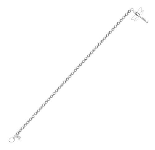 Imagen 2 de 10 de Pulsera Bolitas Libelula De Plata .925 Agálea