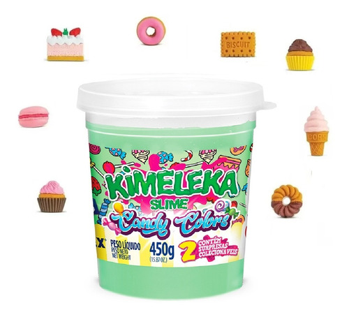 Brinquedo Slime Kimeleka Candy Colors Verde 450g Da Acrilex