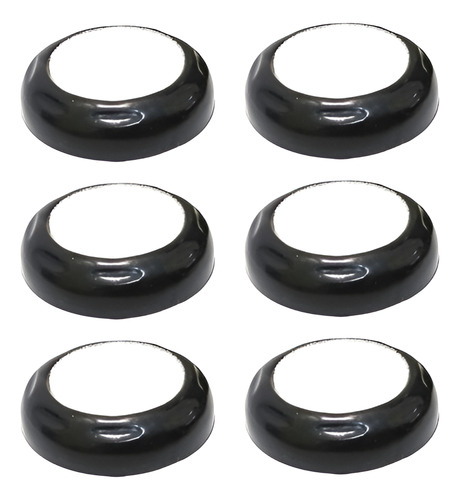 Kit 06 Umedecedores Molha Dedos Com Esponja 20mm Preto Cavia