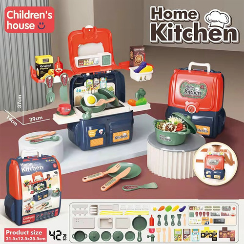 Imagen 4 de 4 de Cocina De Juguete Niñas 42 Piezas Maleta