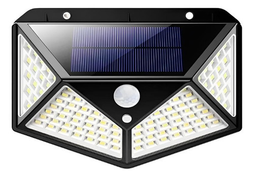 Kit 2 Luminária Refletor Arandela Solar Parede 40 Led 12w Cor Preto