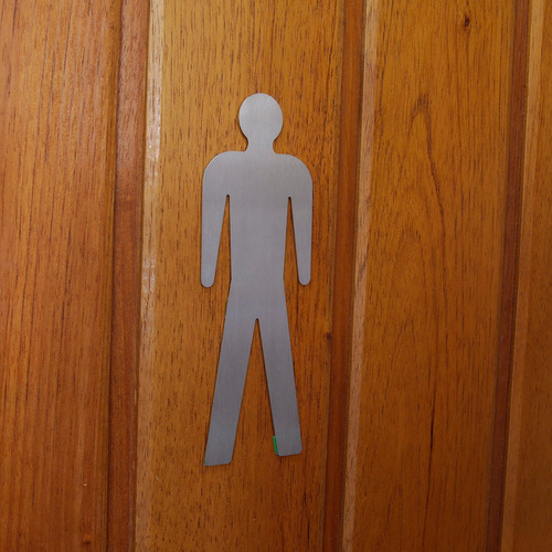 Placas Adesivas De Porta Banheiro - Inox -wc Homem E Mulher