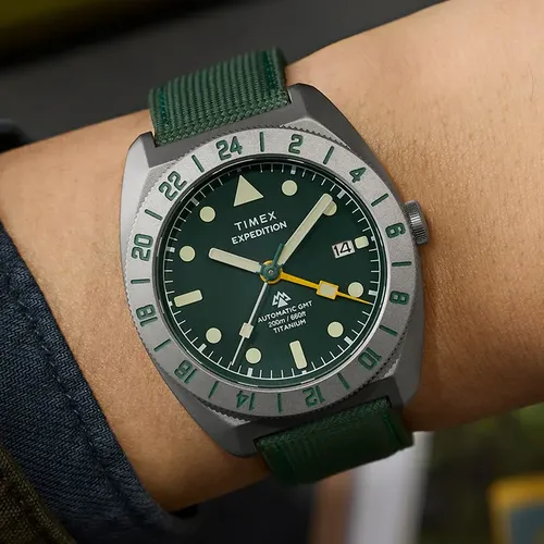 Relógio Timex Titanium Automatico Gmt Tw2y63400 Expedition
