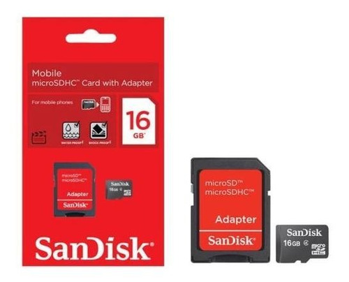 Cartão Memória Micro Sd 16gb  Adaptador Sandisk Original
