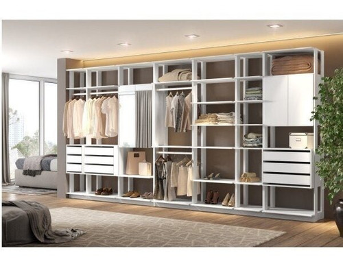 Closet 3 Gavetas 1 Cabideiro 1004 Branco - Bentec Cor Branco/Rosa