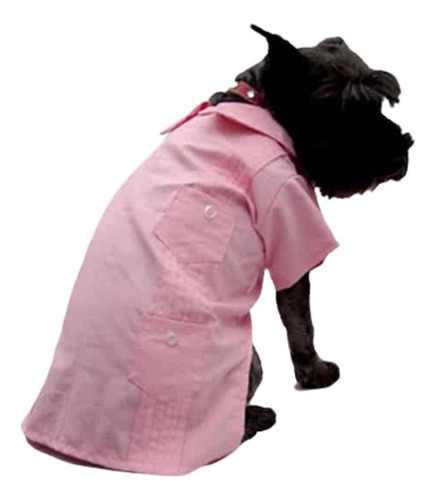 Guayabera Rosa Yucateca Manga Corta Perro Talla 7 Pet Pals