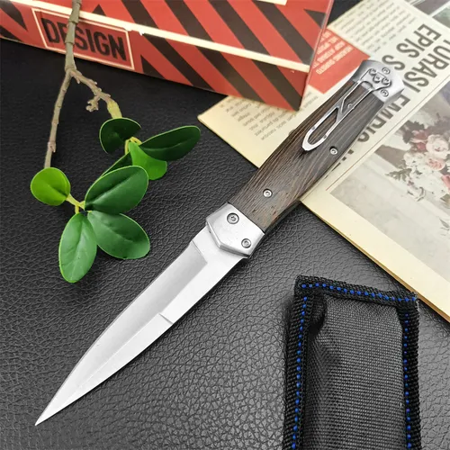 Cuchillo Stiletto Tactical Gear, Hoja Plegable Automática, C