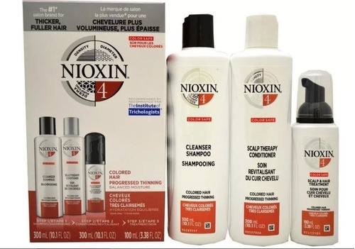Nioxin Kit Nº 4 - Sh 300ml + Cond 300ml + Leave In 100ml