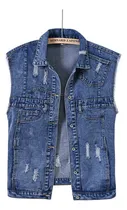 Comprar C Chalecos De Mezclilla Mujer Casual Slim Agujero Rasgado