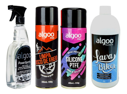 Kit Algoo Silicone Limpa Disco Desengraxante Lava Bikes