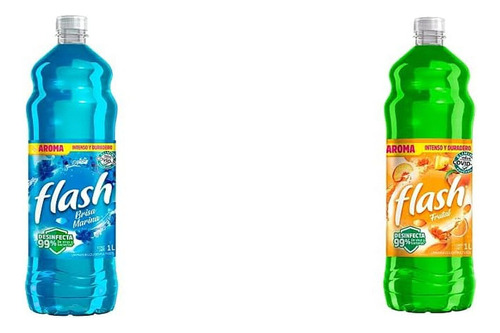 Pack 5 Flash Brisa Marina + 5 Paraíso Frutal 1l