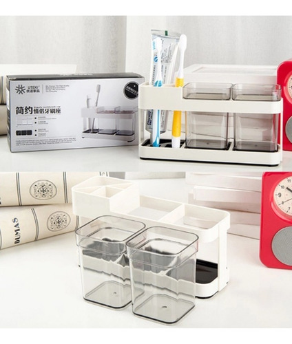 Imagen 2 de 7 de Porta Cepillo Y Organizador De Baño De Calidad Y Diseño,