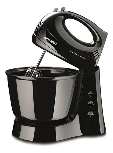 Batedeira Mondial Prática B-44 Com 3 Velocidades Preto 110v