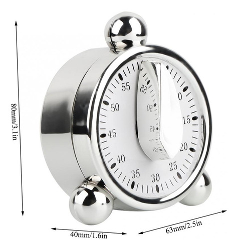 Para Temporizador Mecánico De Cocina De 60 Minutos,