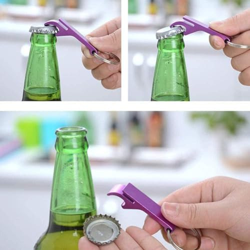 Abridor De Botellas Morado, Llavero De Aluminio, Abrelatas Y