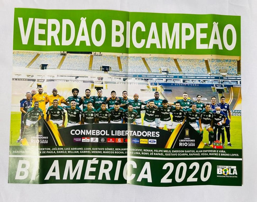 Revista Pôster Palmeiras Bi Campeão Libertadores 2020 Nº 7
