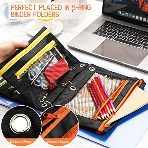 36 Bolsas De Malla Colorida Para Carpeta De 3 Anillos