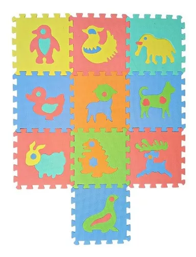 Alfombra puzzle animales infantil 10 piezas (30 x 30 cm)