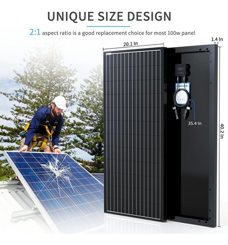 Acopower Modulo Panel Solar Monocristalino 100 Wy 12 5