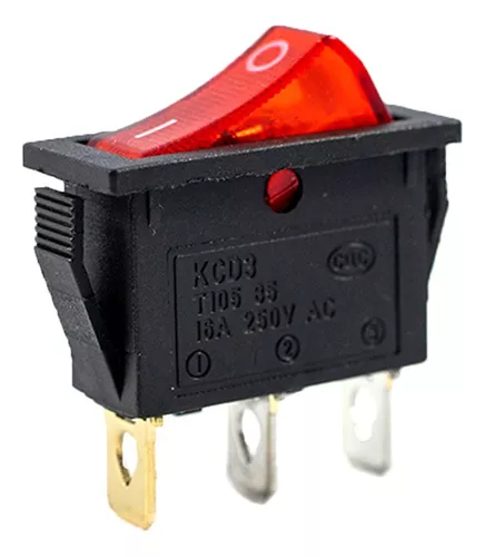 Interruptor Basculante KCD3 Rojo - Electronilab