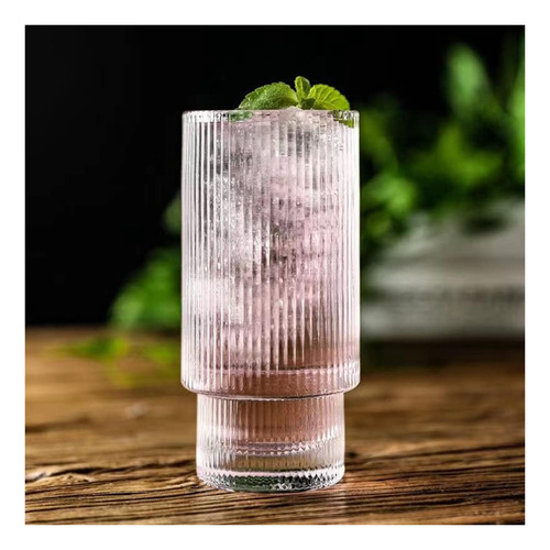 Vasos Para Beber Vintage De Vidrio Acanalado, 16 Oz, Vintage