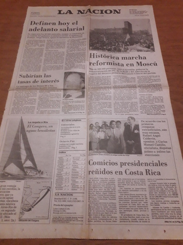 Tapa Diario La Nación 05 02 1990 Moscú Reforma Regata Econom
