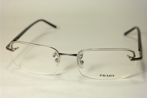 Marco Lentes Ópticos Prada Vpr51d Silver Semi Al Aire M 48mm