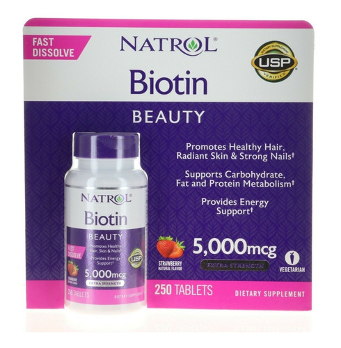 Biotina 5000mcg Extra Fuerte 250 Tablets