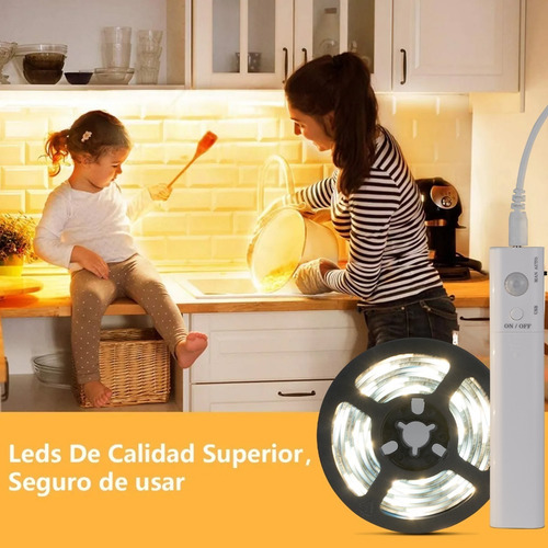 Imagen 4 de 8 de Tira De Led 120 Luces 2 M Para Armario/baño/cocina/escalera