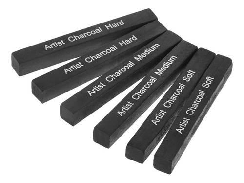 Kit De Palitos De Carbón Comprimido Para Artistas, 6 Piezas