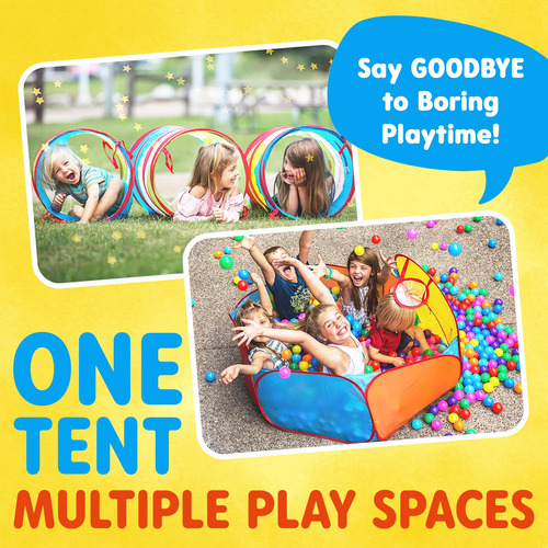 Play Tent Playz Para Niños, 7 Unidades, Con 1 Piscina De Bol
