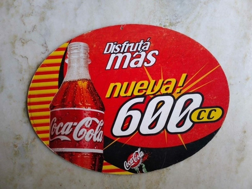 Cartel Publicidad Coca Cola,ovalada Doble Faz, Carton Duro