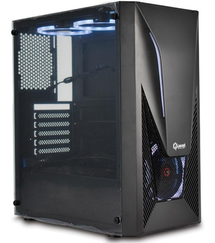 Case Quasad Gaming One Fearless Side Transp. 1usb3.0-2usb2.0