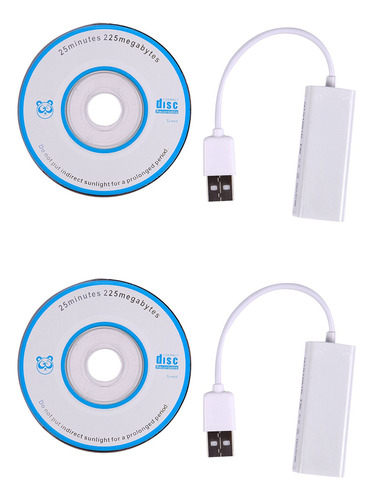 Adaptador De Red Ethernet Lan 2x Usb 2.0 A Rj45 Para Mac La