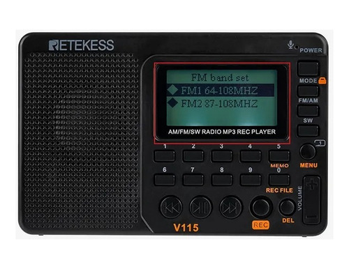 Retekess V115 Radio Fm Am Sw Portátil