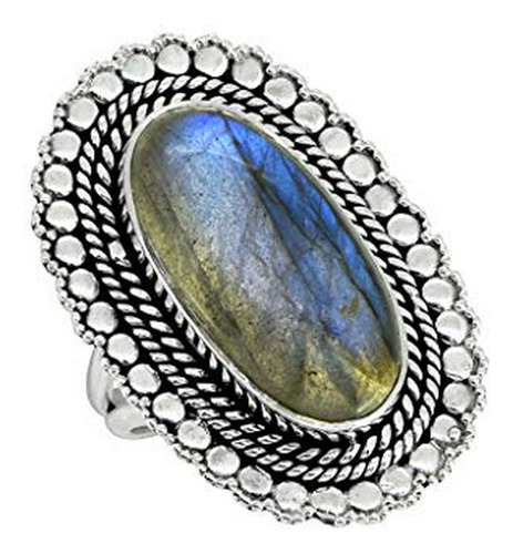 Yotreasure - Anillo De Plata De Ley 925 Con Piedras Preciosa