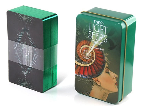 Tarot The Light Seers Estuche Metálico Lujo Orilla Verde 