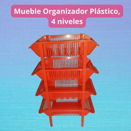 Mueble Organizador Plástico, 4 Niveles