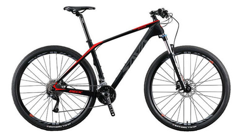 Bicicleta Mtb Fibra De Carbono Sava Deck 2.0 Aro 29 M Y L Color Negro/Rojo Tamaño del cuadro 15