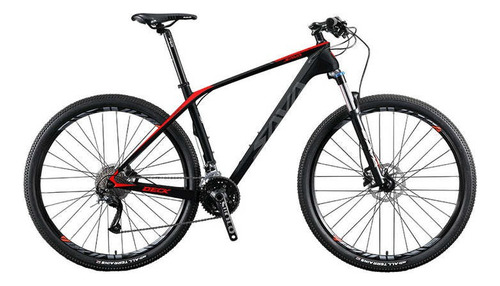 Bicicleta Mtb Fibra De Carbono Sava Deck 2.0 Aro 29 M Y L Color Negro/Rojo Tamaño del cuadro 19