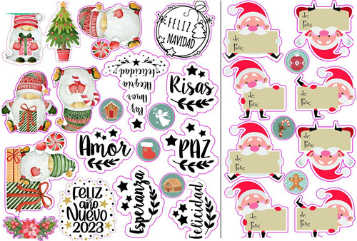 Stickers Navidad Año Nuevo Impermeable Regalos Decoración